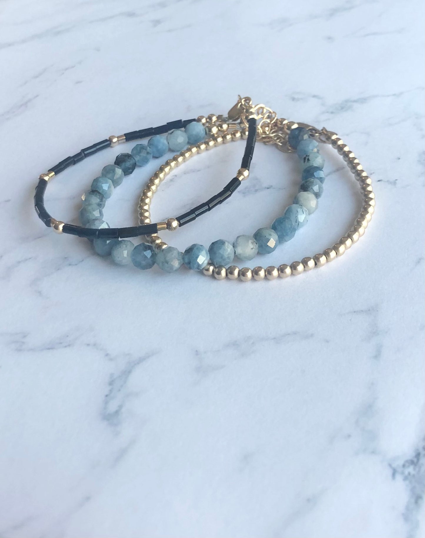 Dark Blue Aquamarine Bracelet