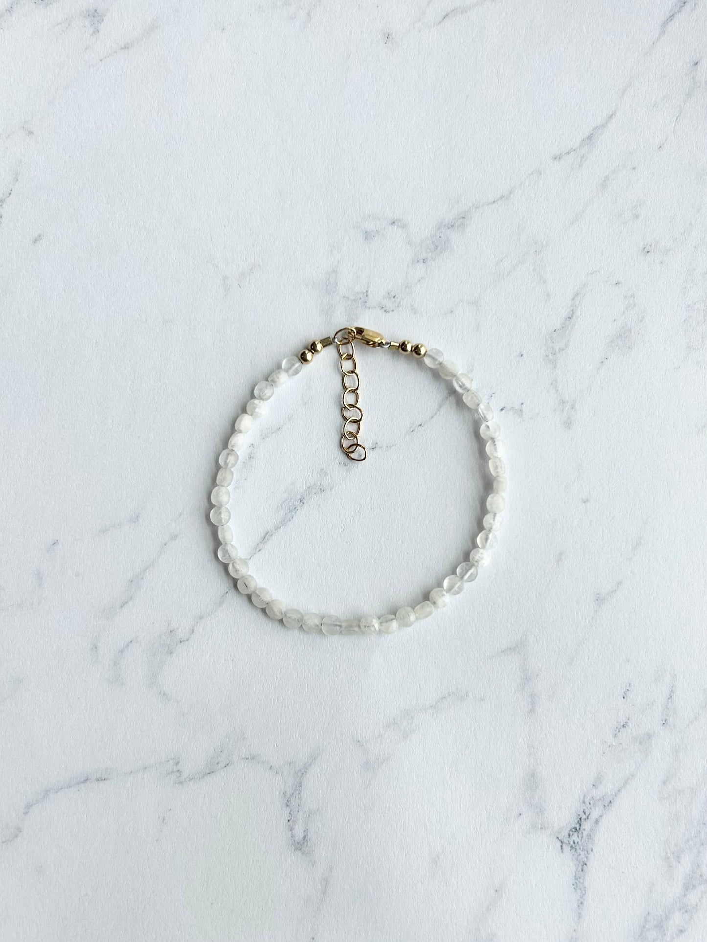Moonstone + Aquamarine Coins Bracelet Stack