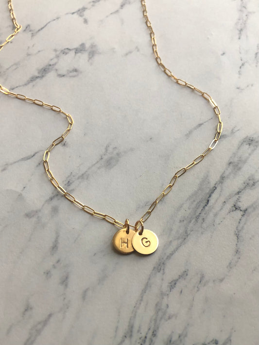 Gold Paperclip Chain Initial Necklace