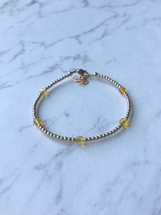 Citrine Sprinkle Bracelet (November Birthstone)