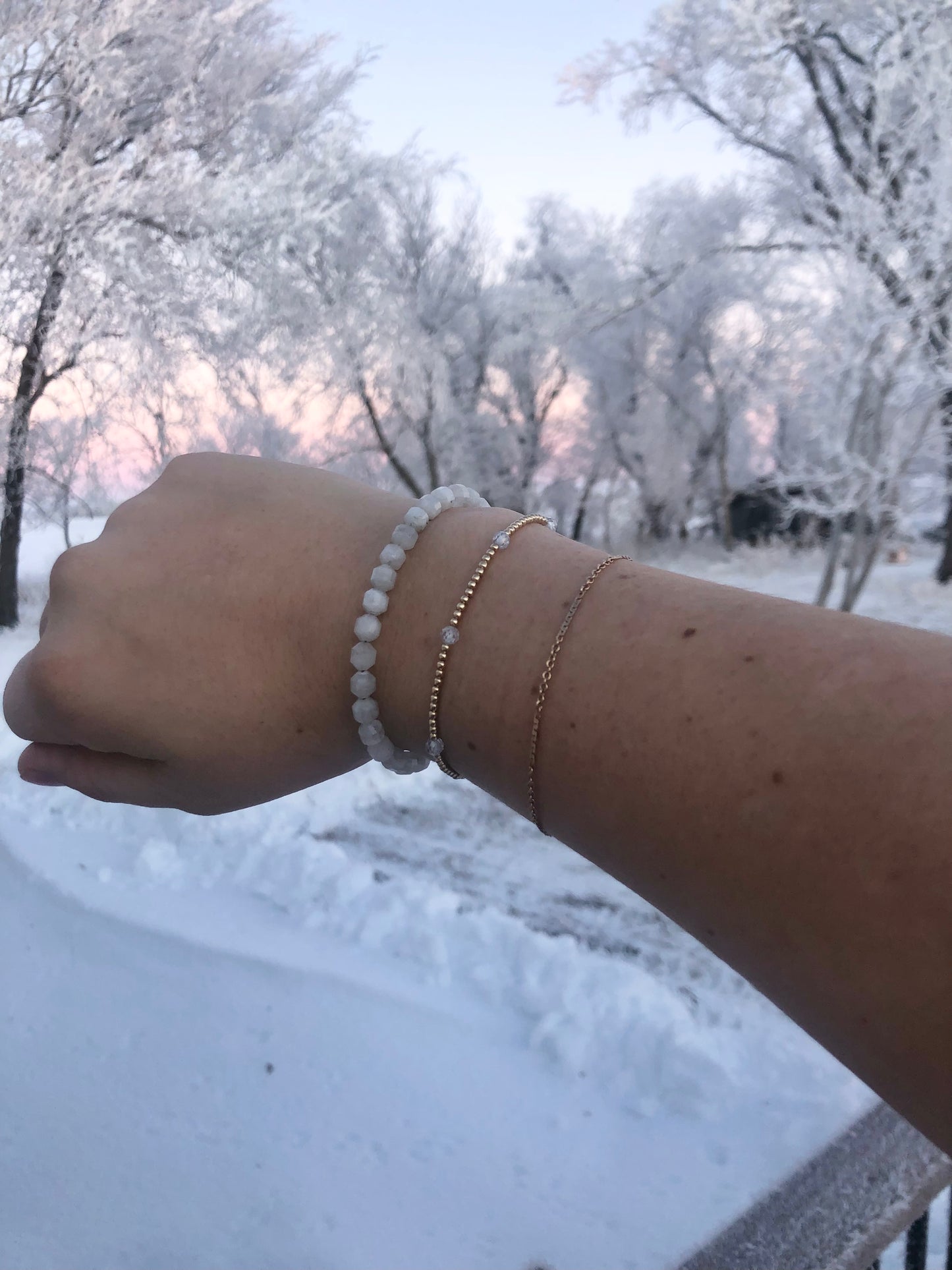Zirconia Sprinkle Bracelet (April Birthstone)