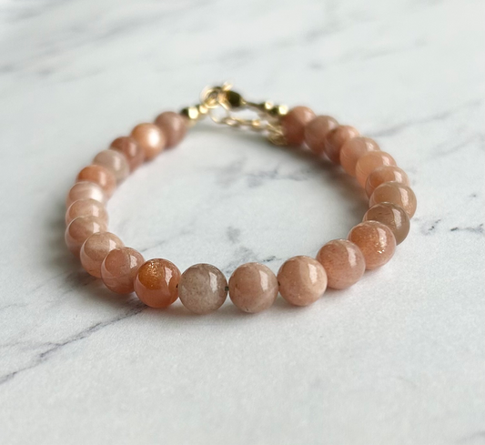 Smooth Peach Moonstone Bracelet (5 available)