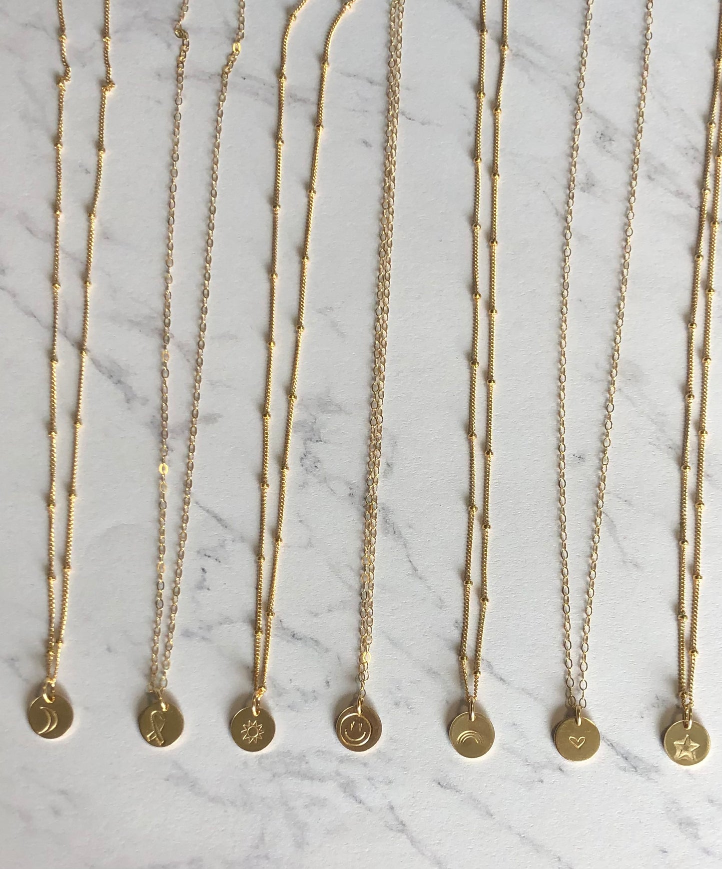 Gold or Silver Design Charm Necklaces