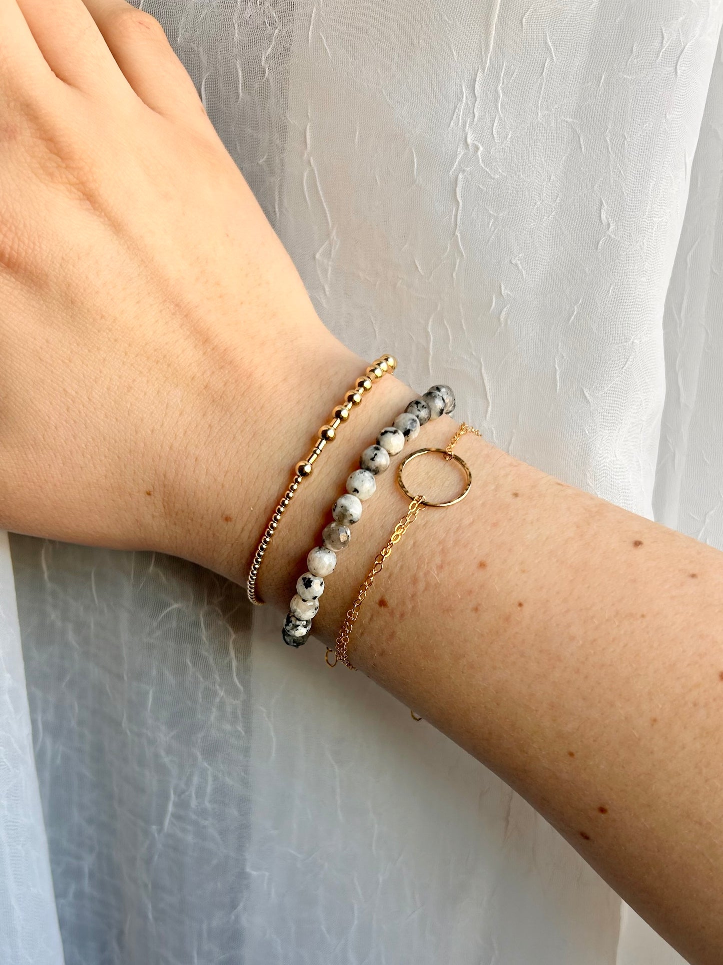 Metallic Morse Code Bracelet