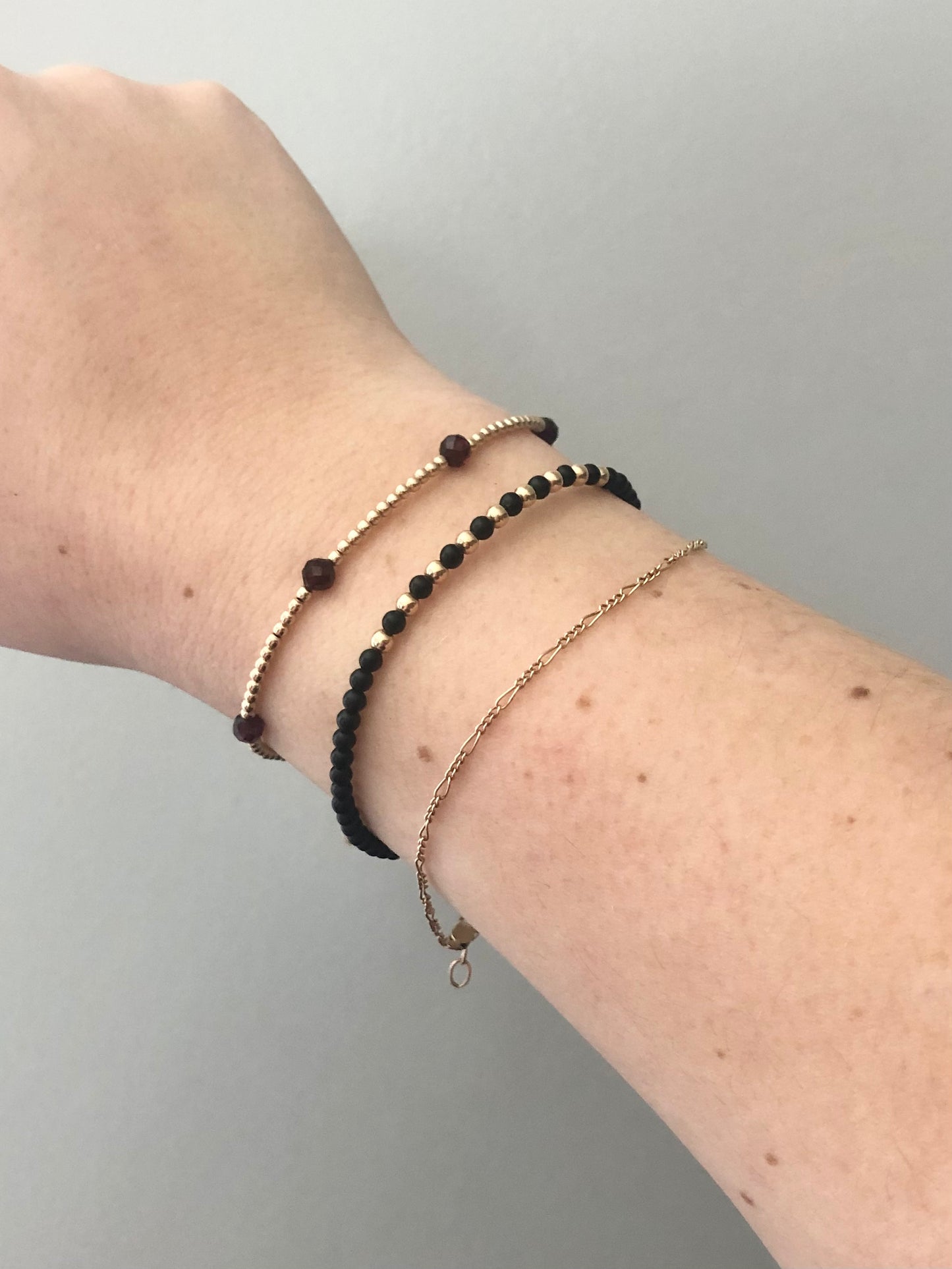 Garnet Sprinkle Bracelet (January Birthstone)