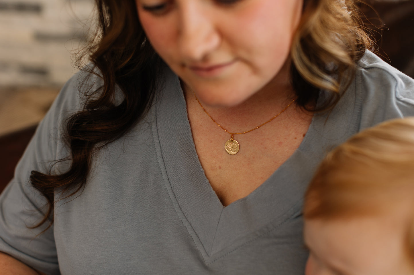 Birth Month Flower Necklace (Gold, Silver or Rose Gold)