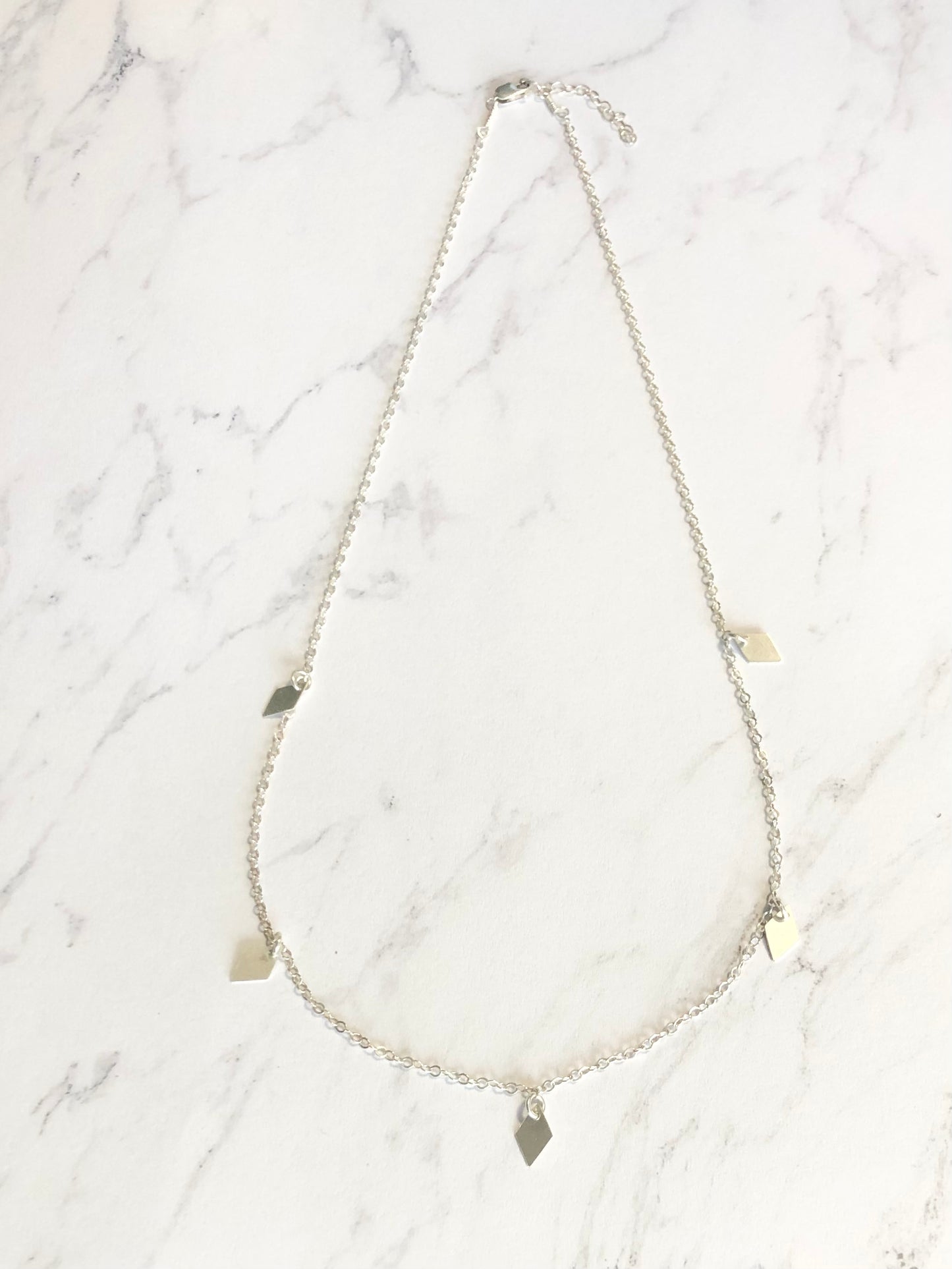 Diamond Drop Charm Necklace