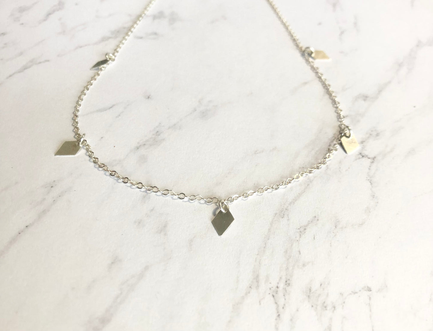 Diamond Drop Charm Necklace