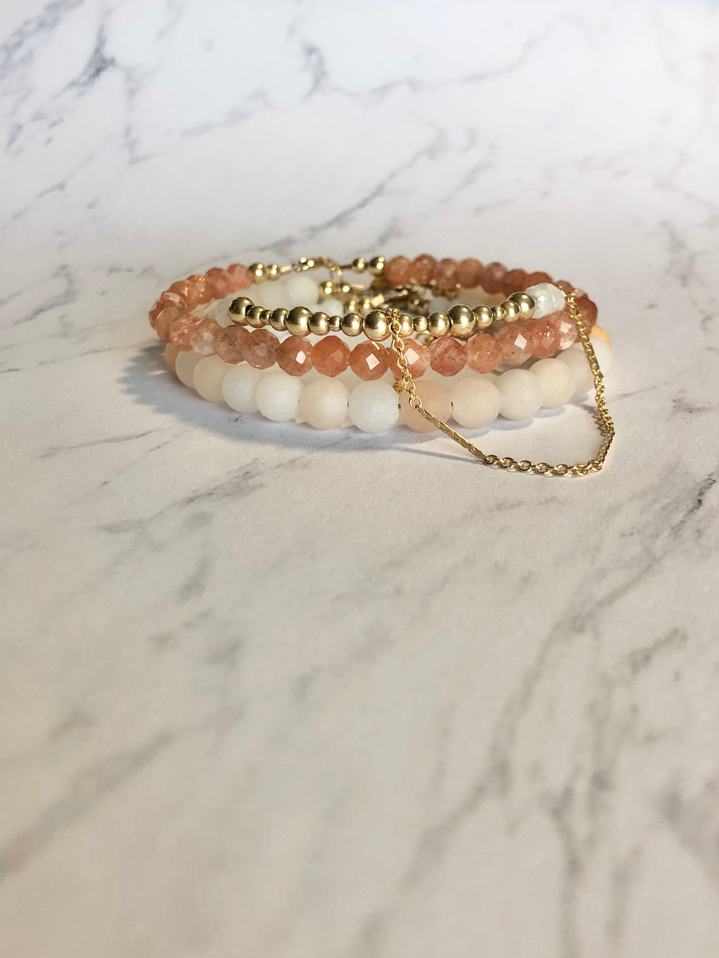 Peach Sunstone Bracelet