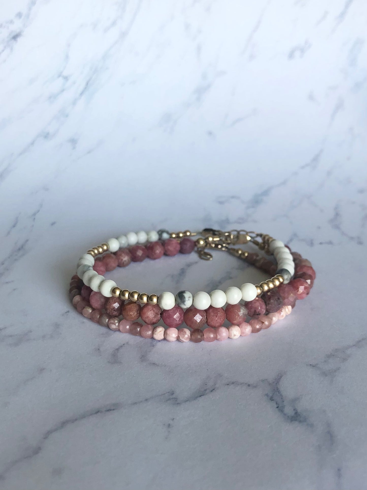 Pink Edges Bracelet Stack