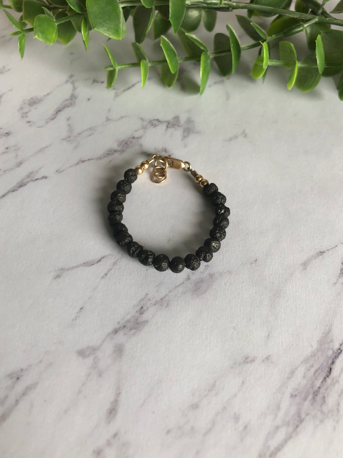 Black Lava Stone Bracelet.