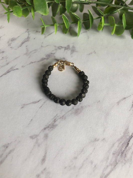 Black Lava Stone Bracelet.