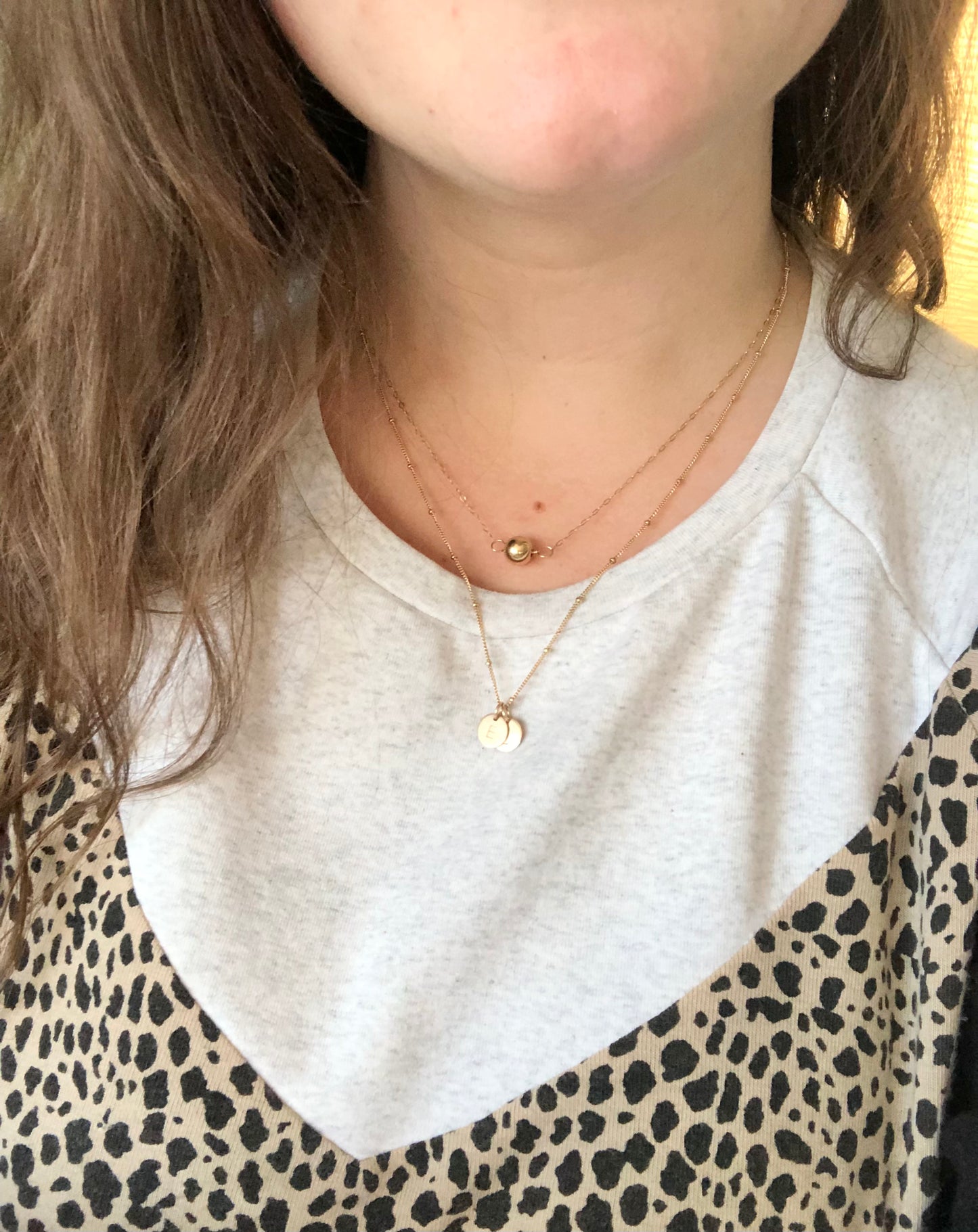 Gold Filled Satellite Initial Necklace
