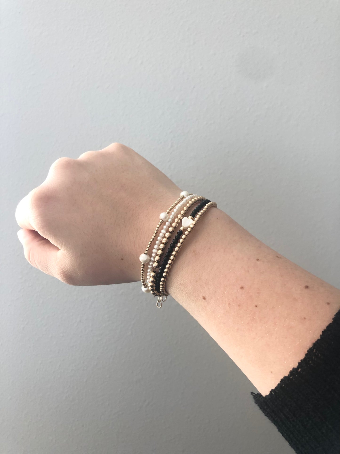 Solitaire Pearl Heart Bracelet.