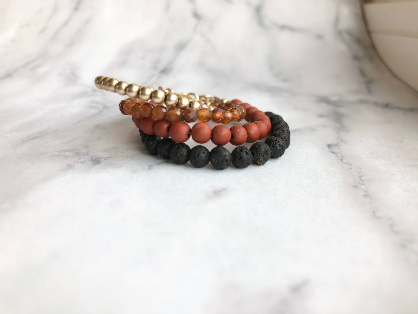 Black Lava Stone Bracelet.