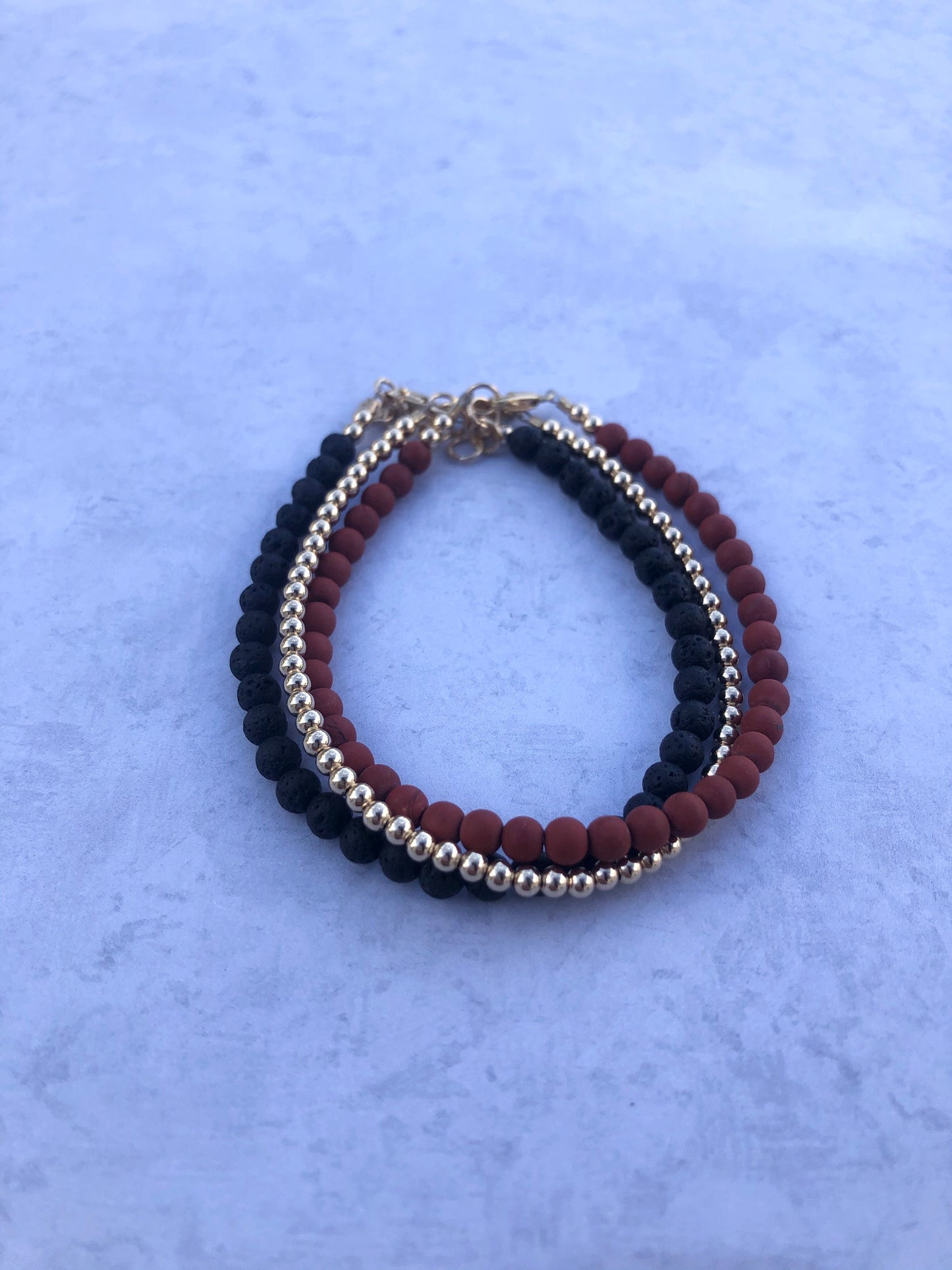 Black Lava Stone Bracelet.
