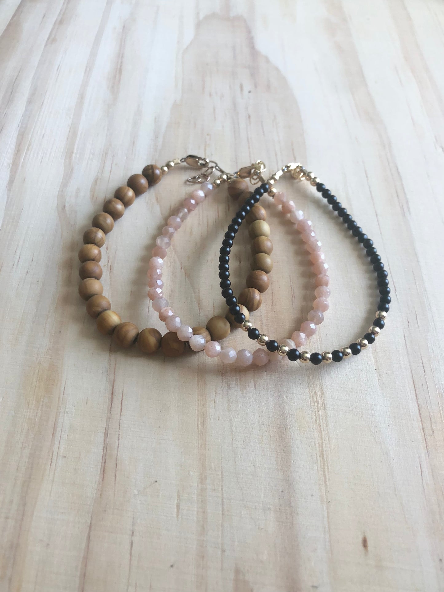 Peach Moonstone Bracelet.