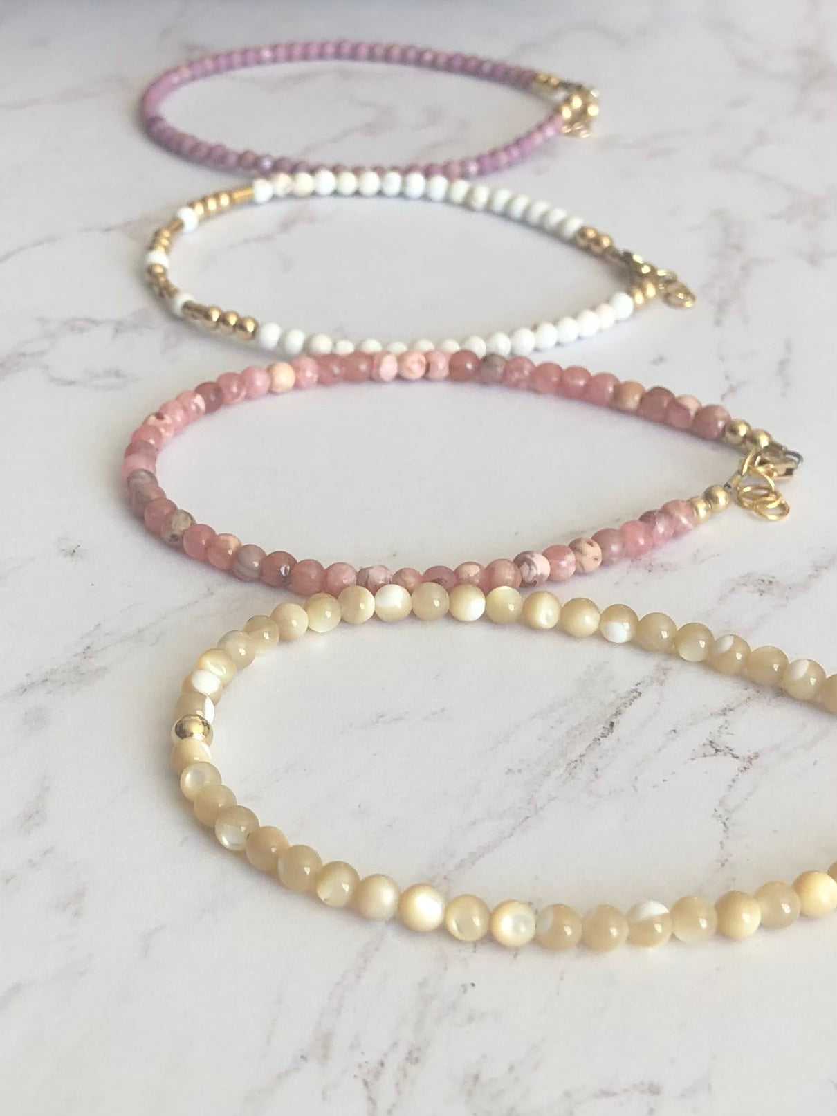 Petal Rhodochrosite Bracelet.