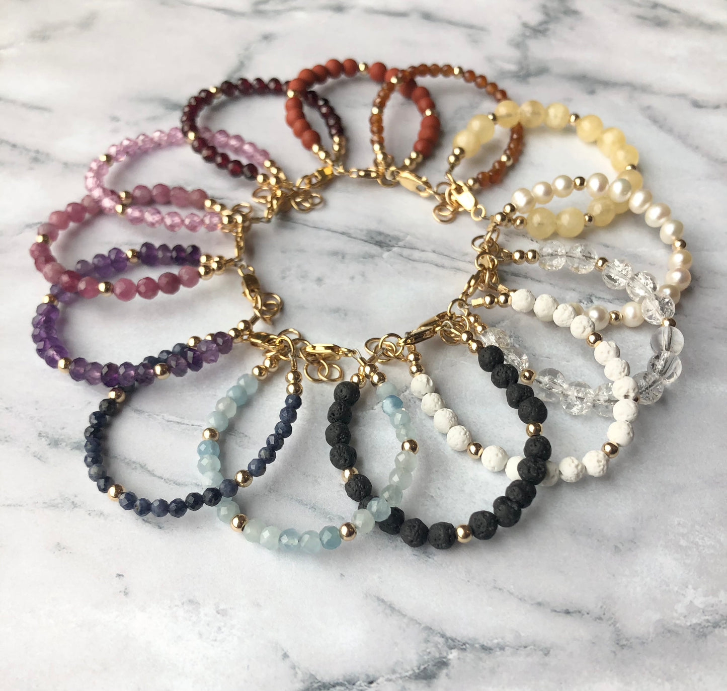 Twinkle Black Lava Stone Bracelet.