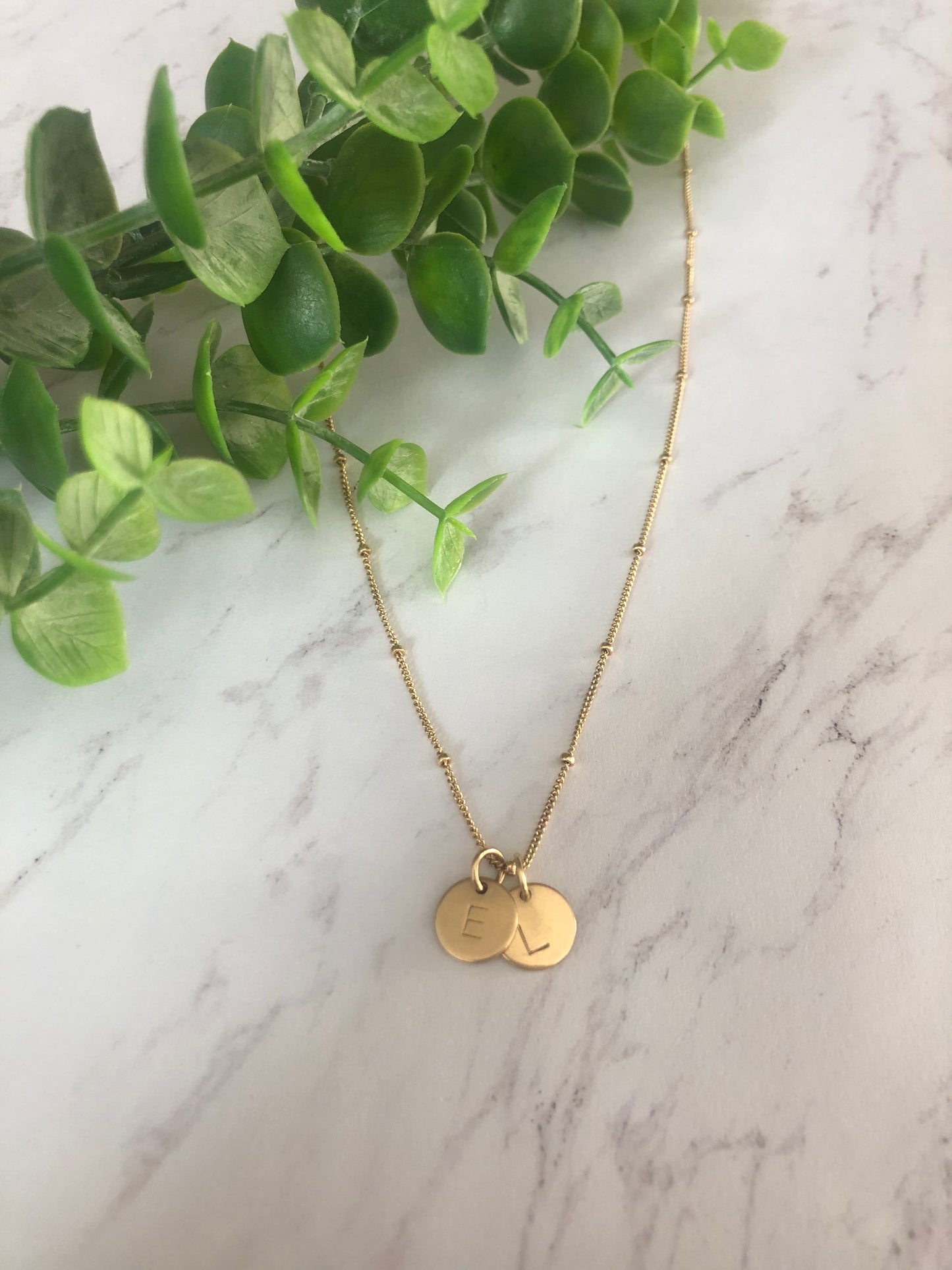 Gold Filled Satellite Initial Necklace