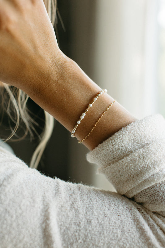 Pearl Personalized Morse Code Bracelet