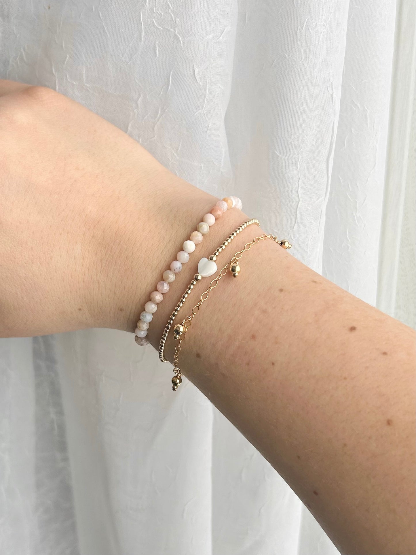 Blushing Heart Bracelet Stack