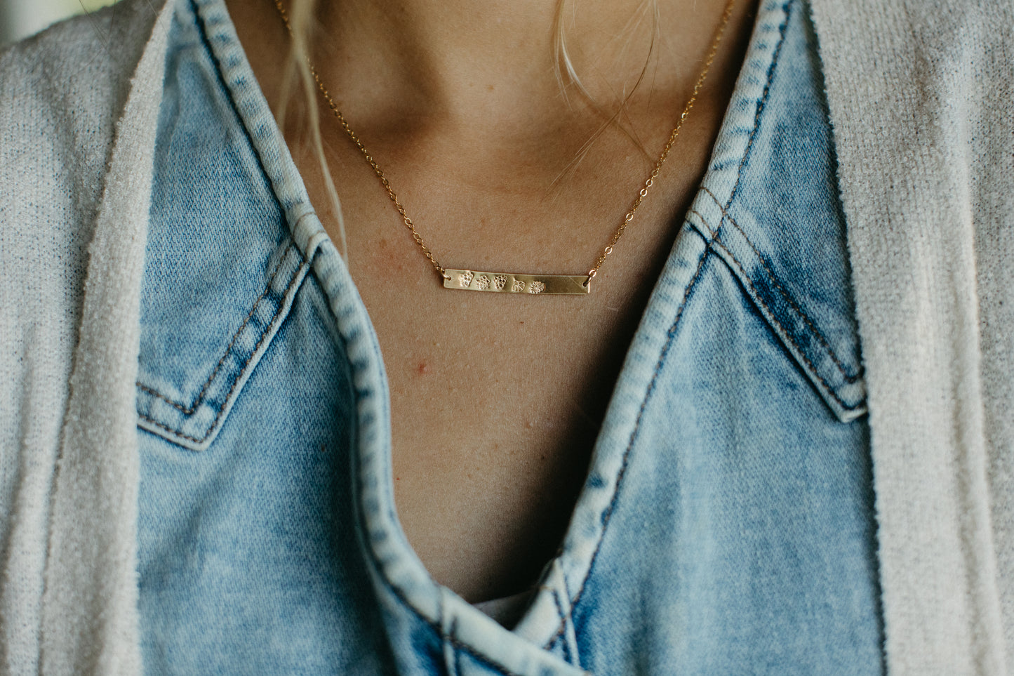Mom’s Flower Garden Bar Necklace