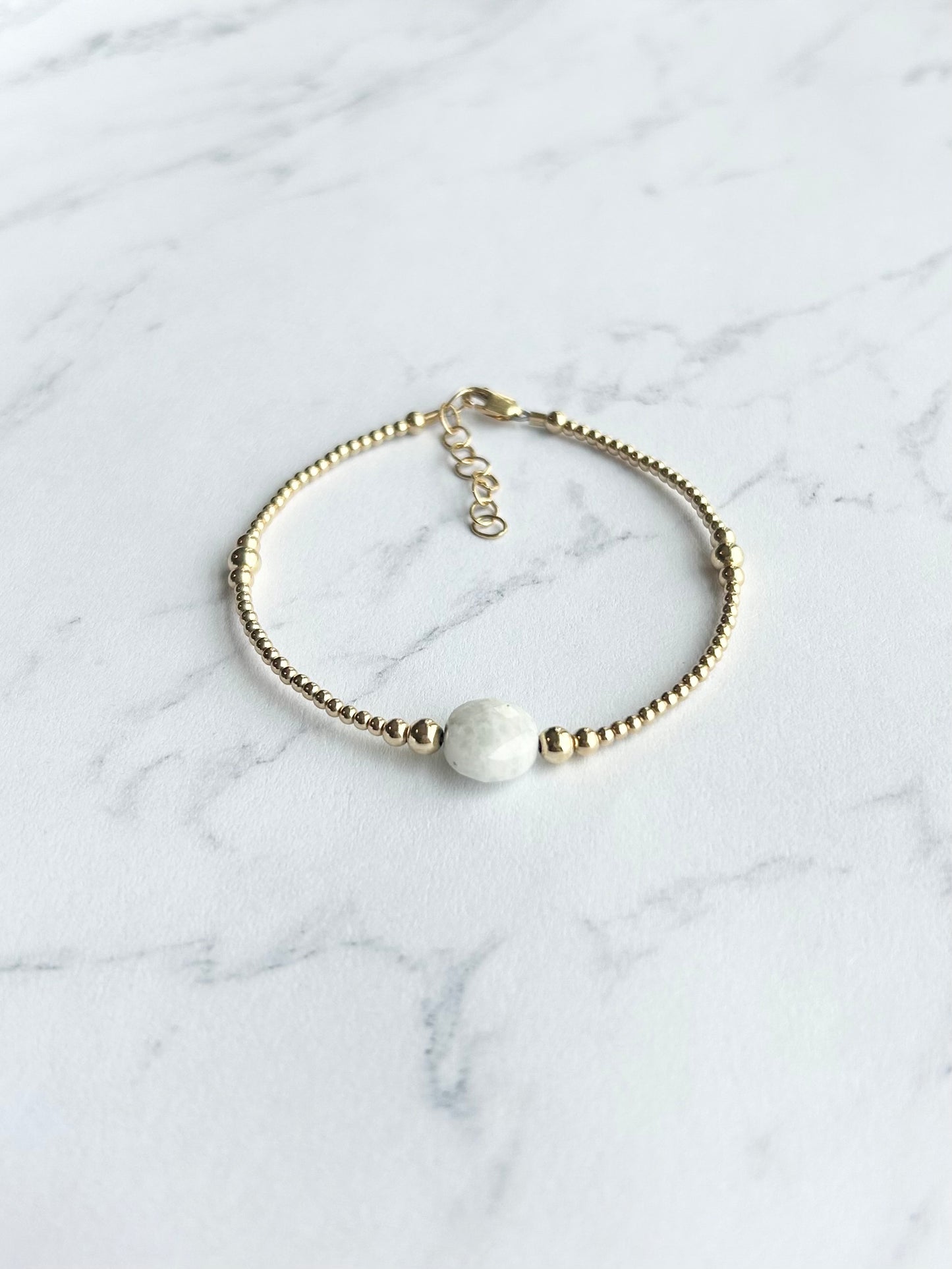 Solo Moonstone Coin Bracelet