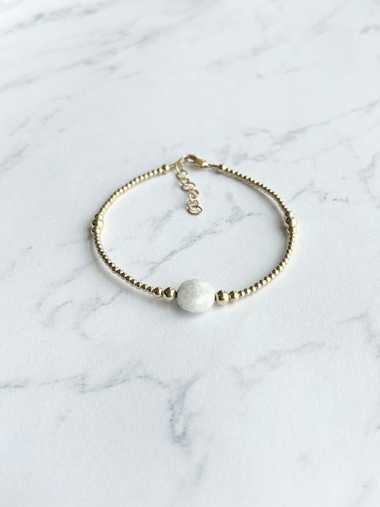 Solo Moonstone Coin Bracelet