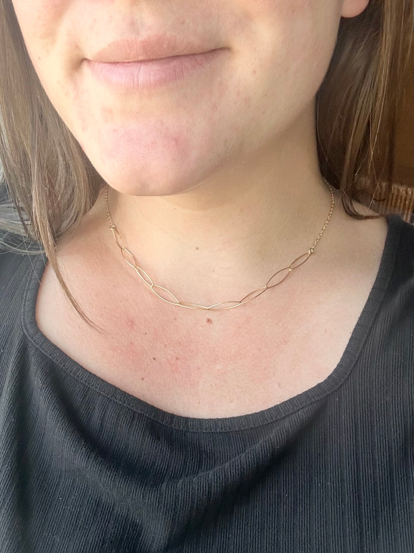 “Halfsies” Big Ovals Chain Necklace