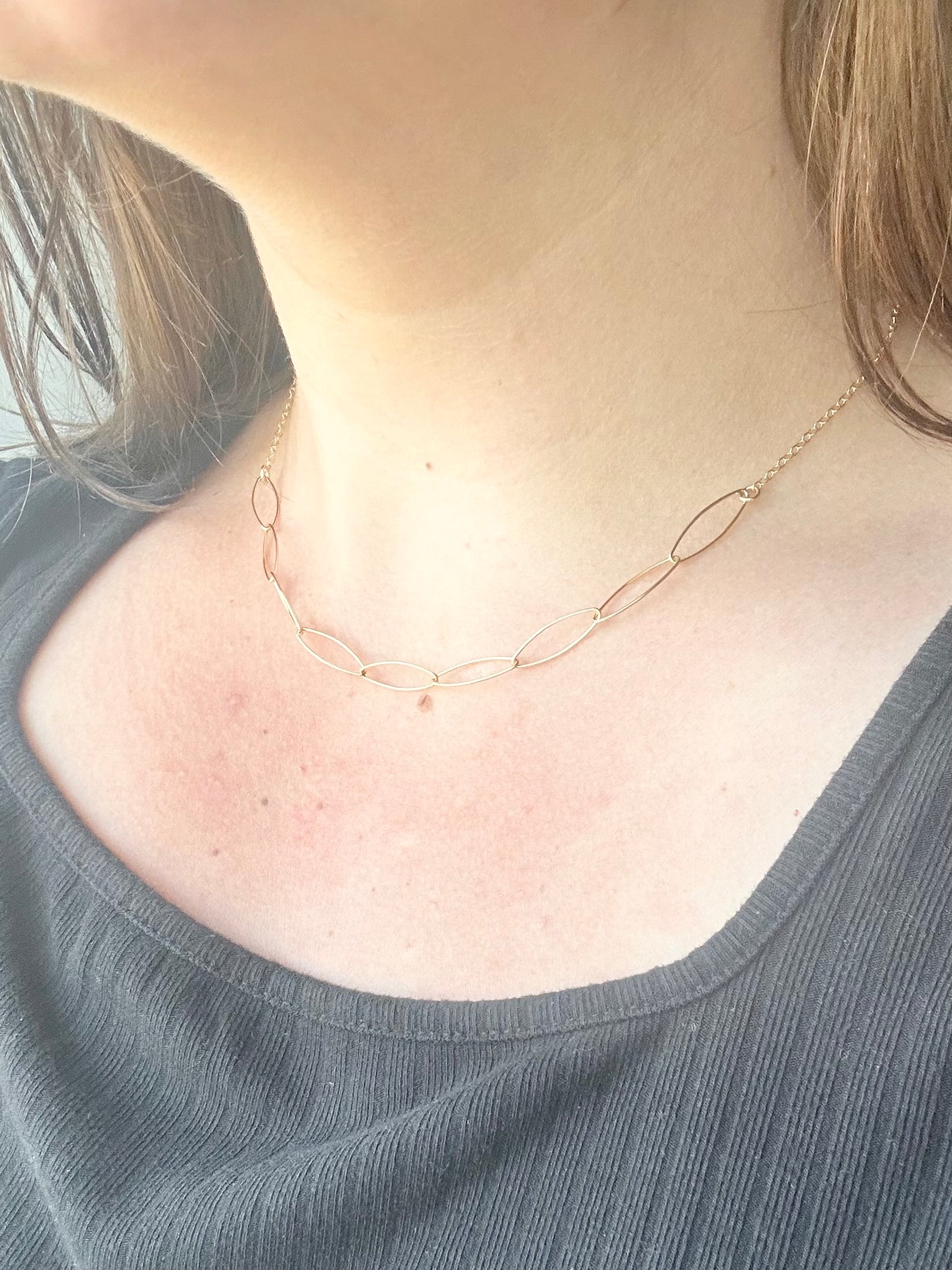 “Halfsies” Big Ovals Chain Necklace