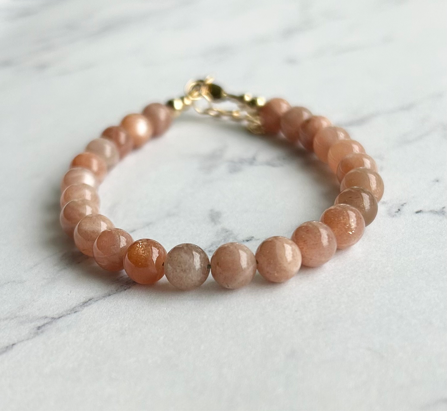 Smooth Peach Moonstone Bracelet