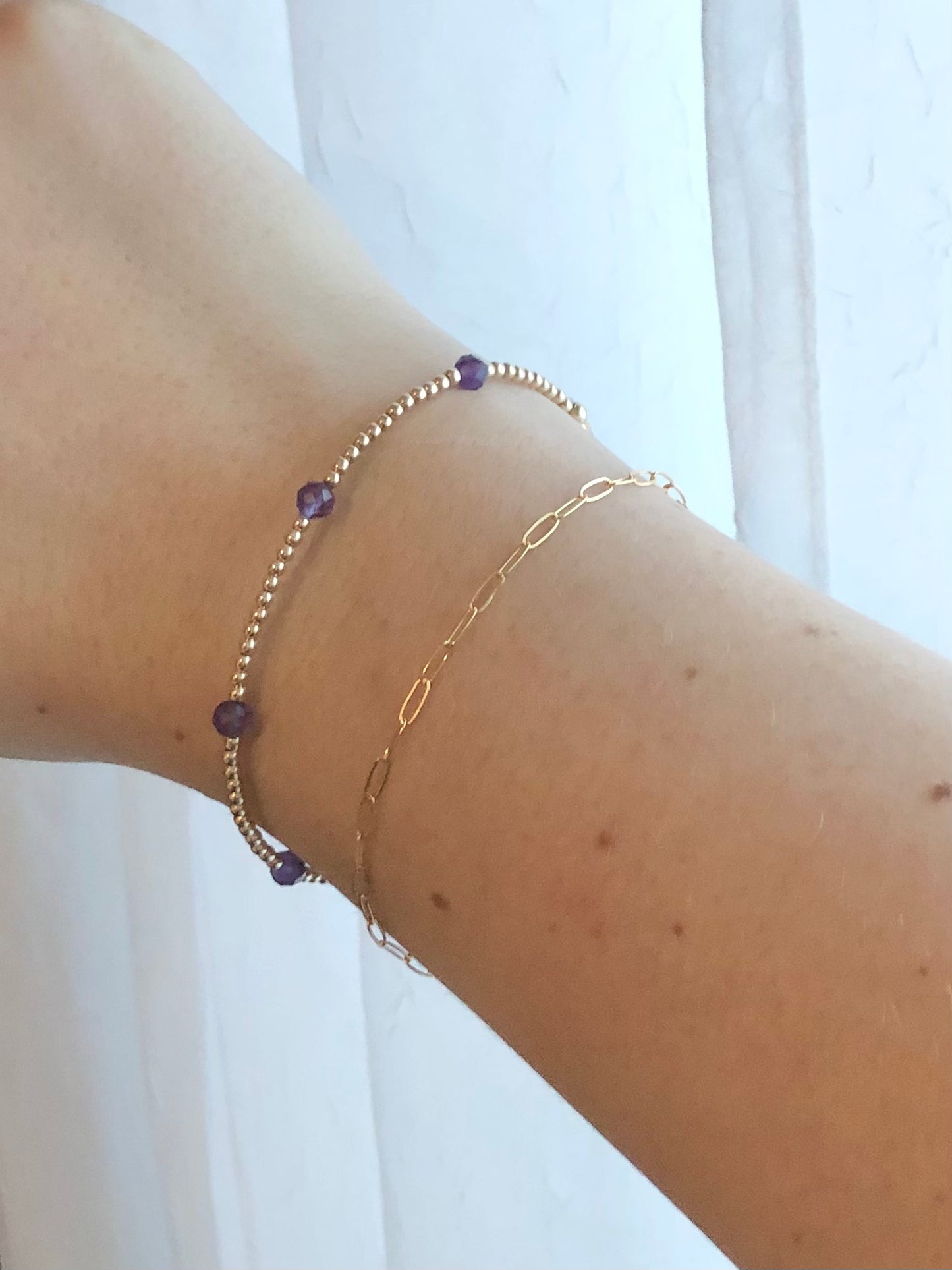 Amethyst Sprinkle Bracelet (February Birthstone)