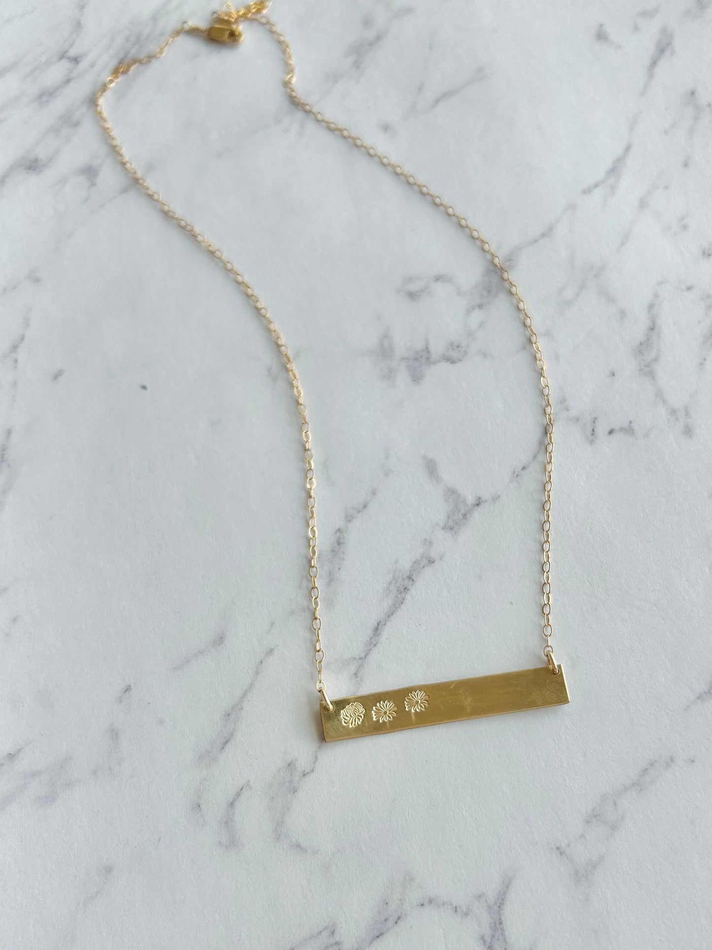 Mom’s Flower Garden Bar Necklace