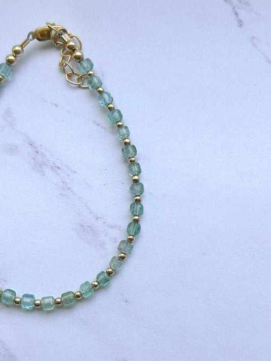 Alternate Blue Apatite Cube Bracelet