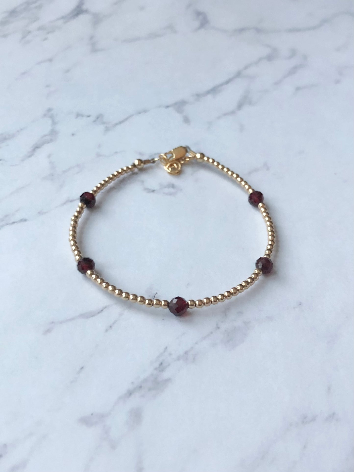 Garnet Sprinkle Bracelet (January Birthstone)