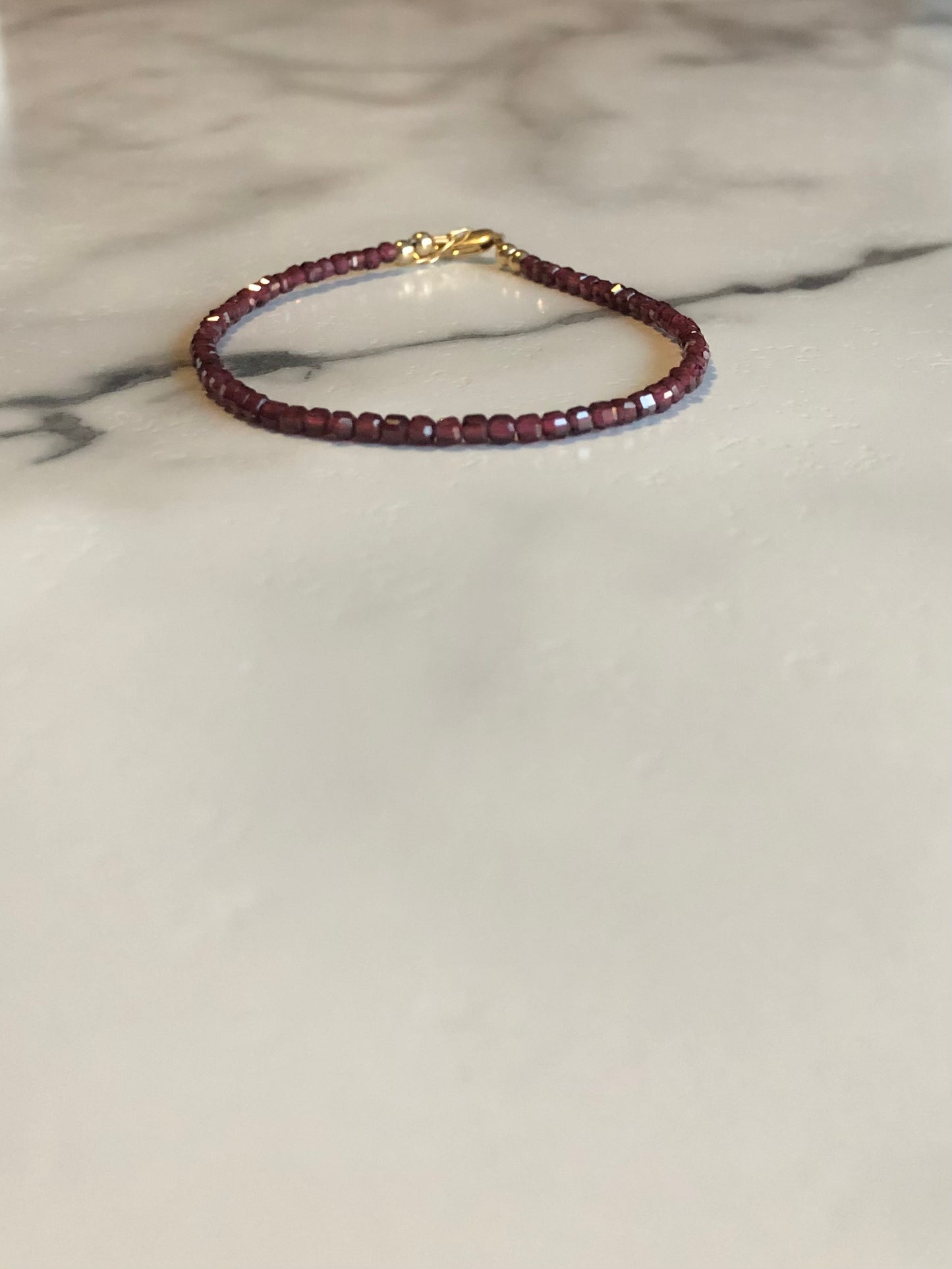 Red Garnet Cube Bracelet (1 available)