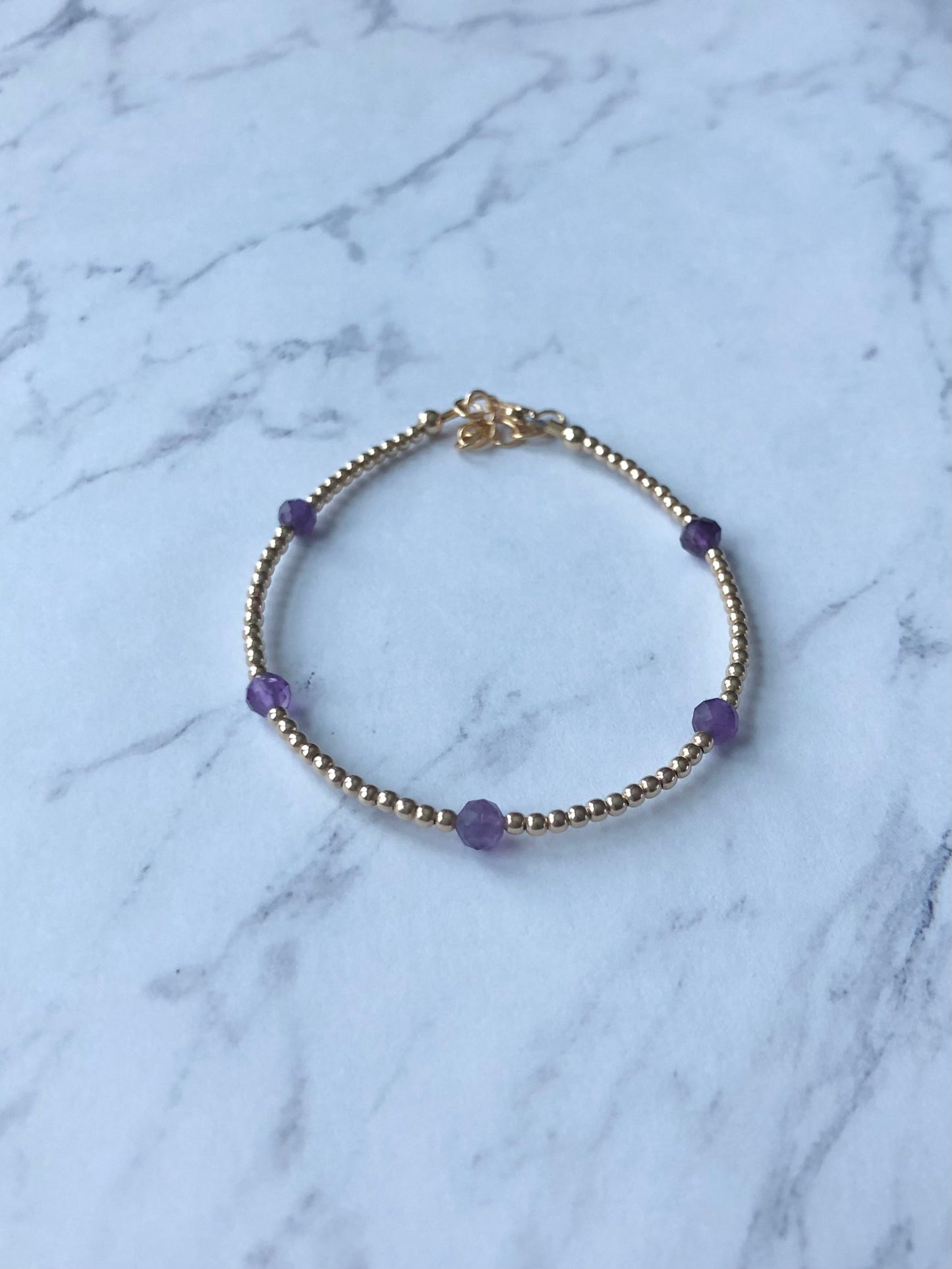 Amethyst Sprinkle Bracelet (February Birthstone)