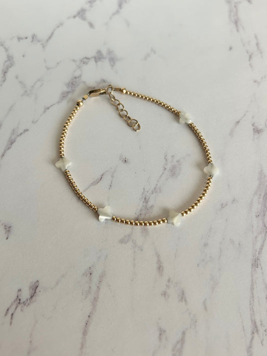 Clover Mother of Pearl Sprinkle Bracelet
