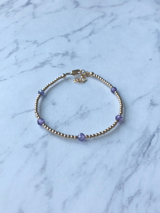 Lilac Zirconia Sprinkle Bracelet (June Birthstone)