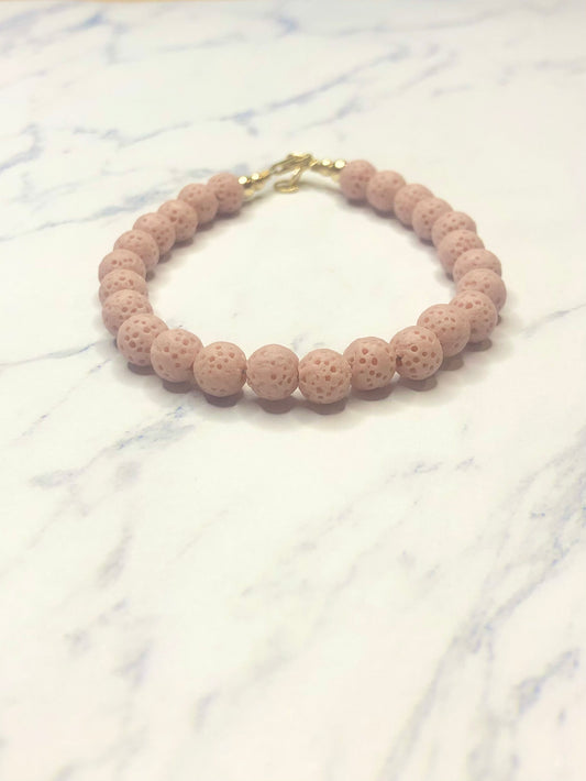 Pink Lava Stone Bracelet (3 available)