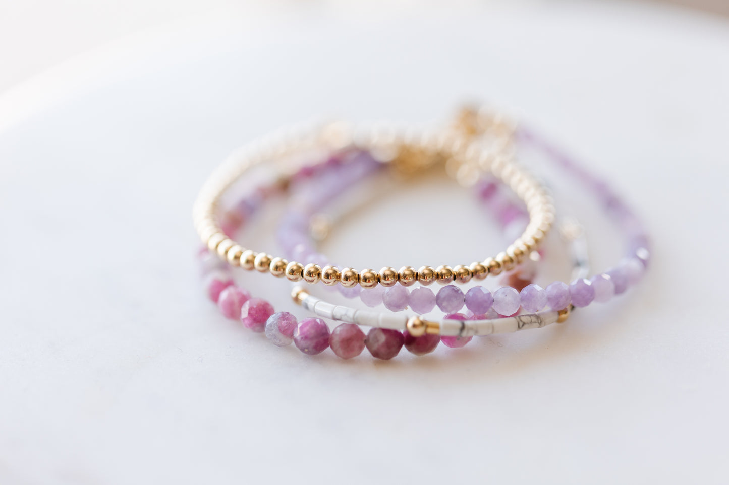 Lilac + Pink Dash Bracelet Stack