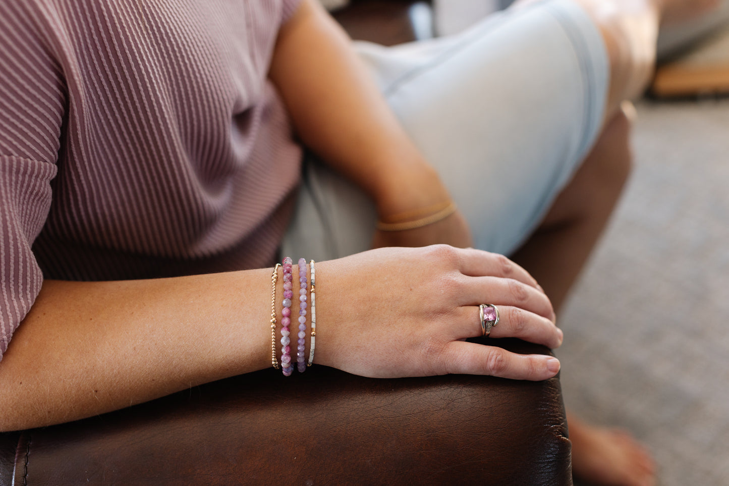 Lilac + Pink Dash Bracelet Stack