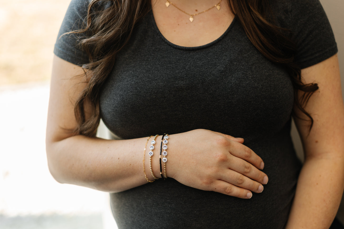 Personalized Black Letters Bracelet