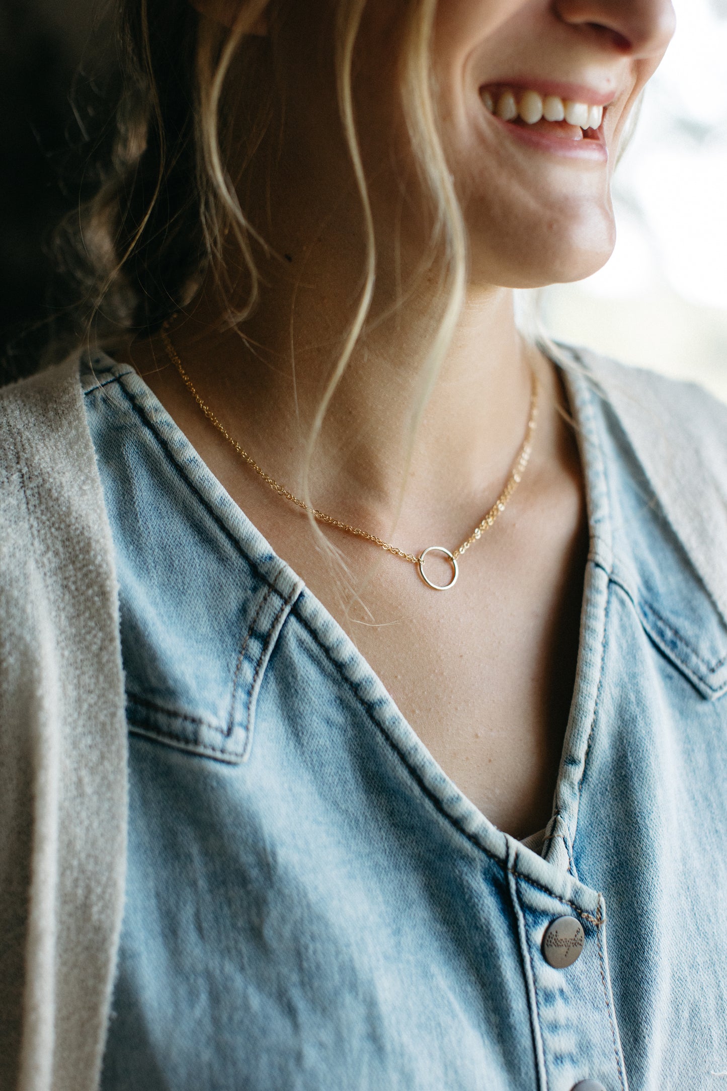 Hammered Circle Necklace