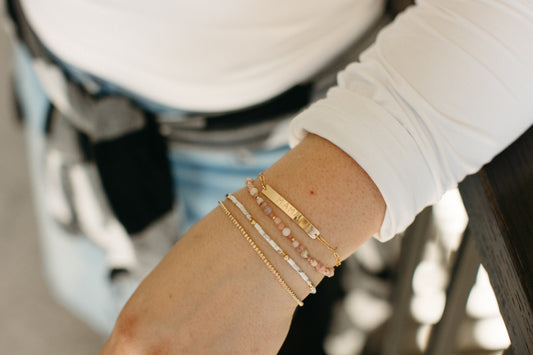 Pink Scatter Bracelet Stack