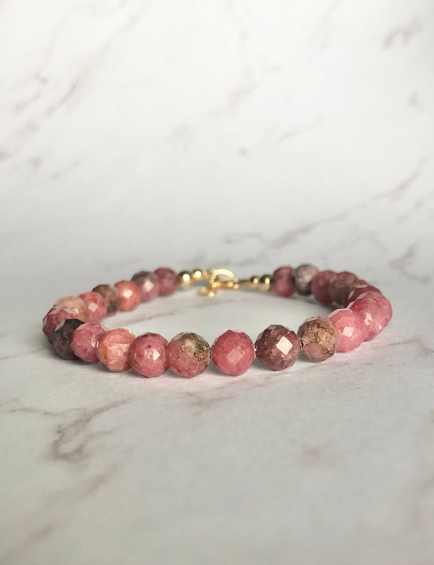 Raspberry Thulite Bracelet (1 Available)