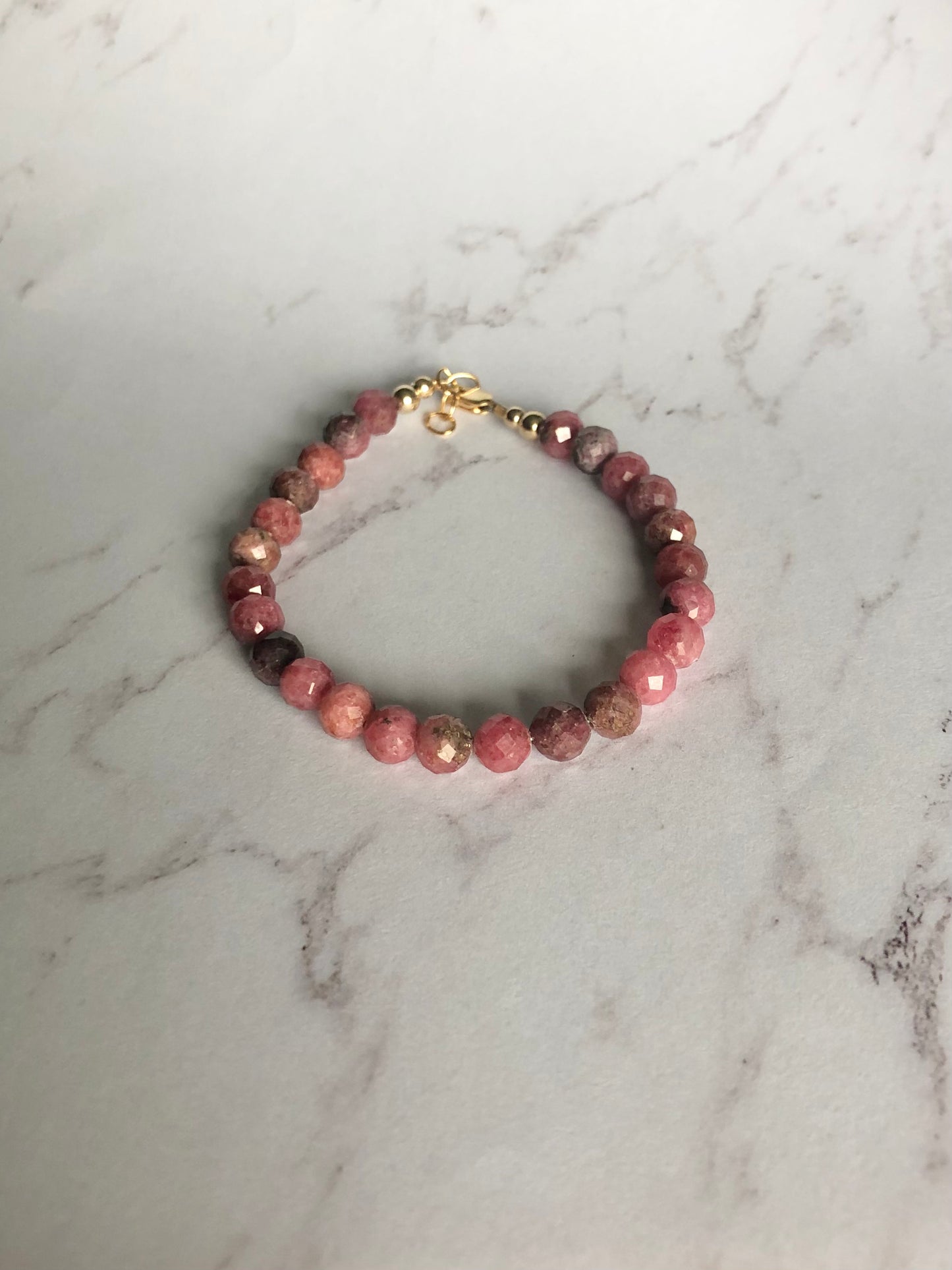 Raspberry Thulite Bracelet (1 Available)