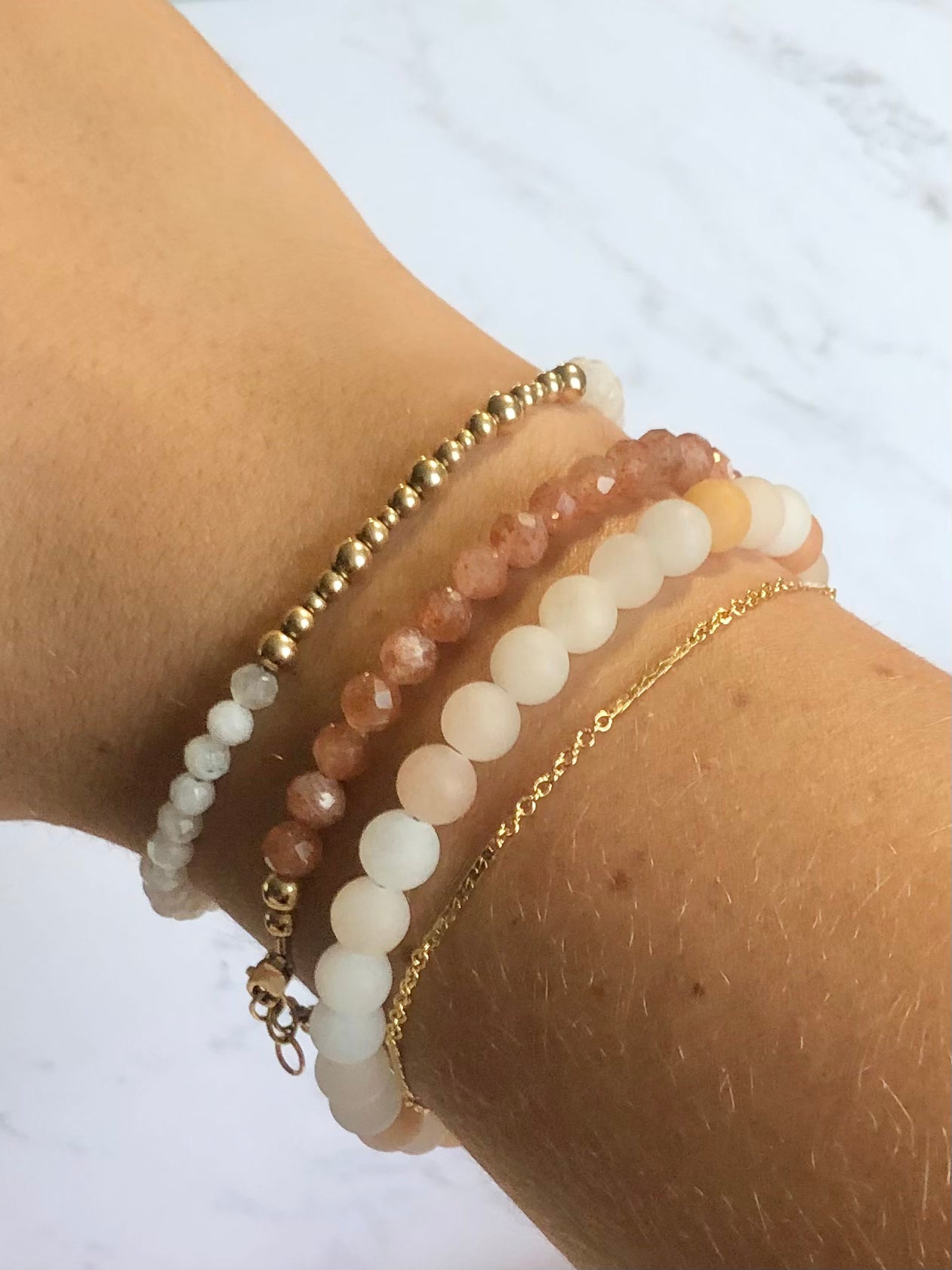 Peach Sunstone Bracelet