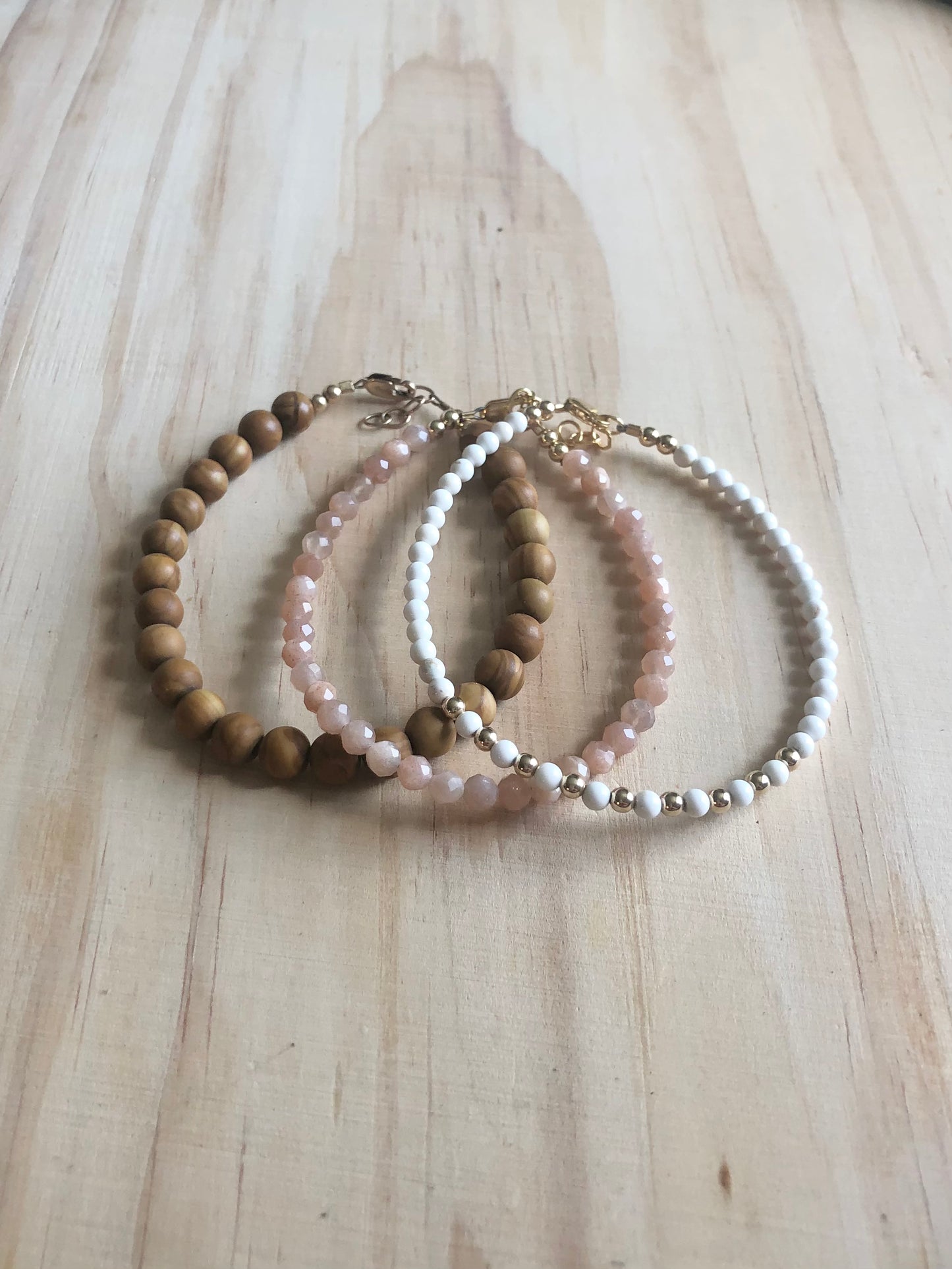 Peach Moonstone Bracelet.